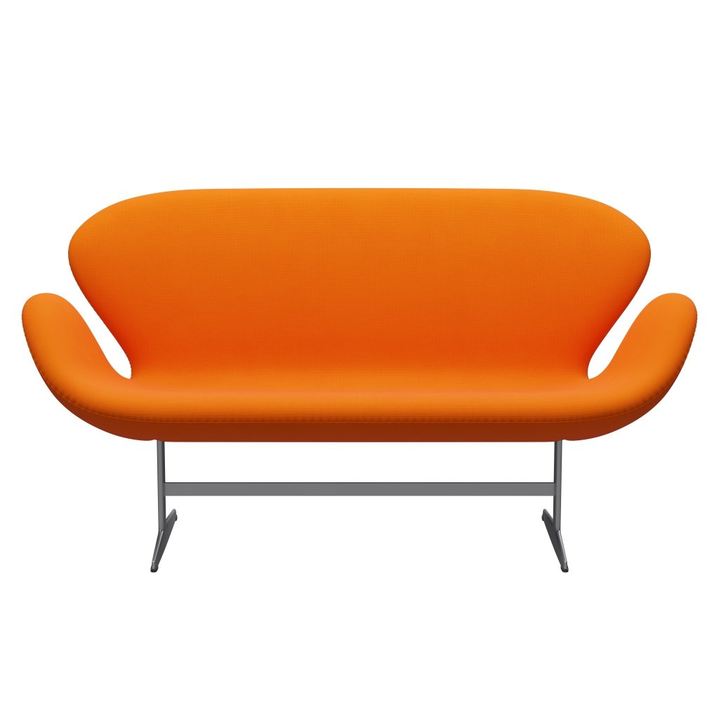 Fritz Hansen Swan Sofa 2 Seater, Silver Grey/Fame Orange (63077)