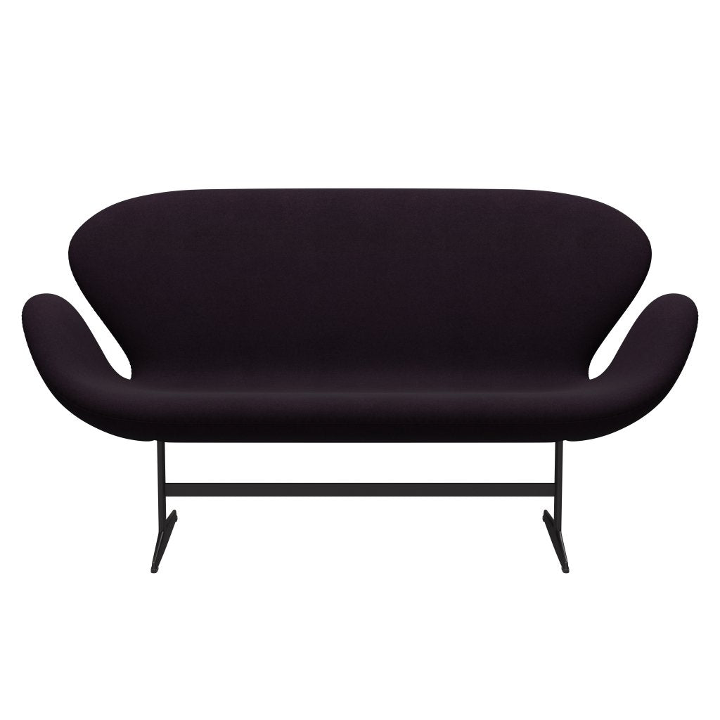 Fritz Hansen Swan Sofa 2, ciepły grafit/bakłażon Divina (376)