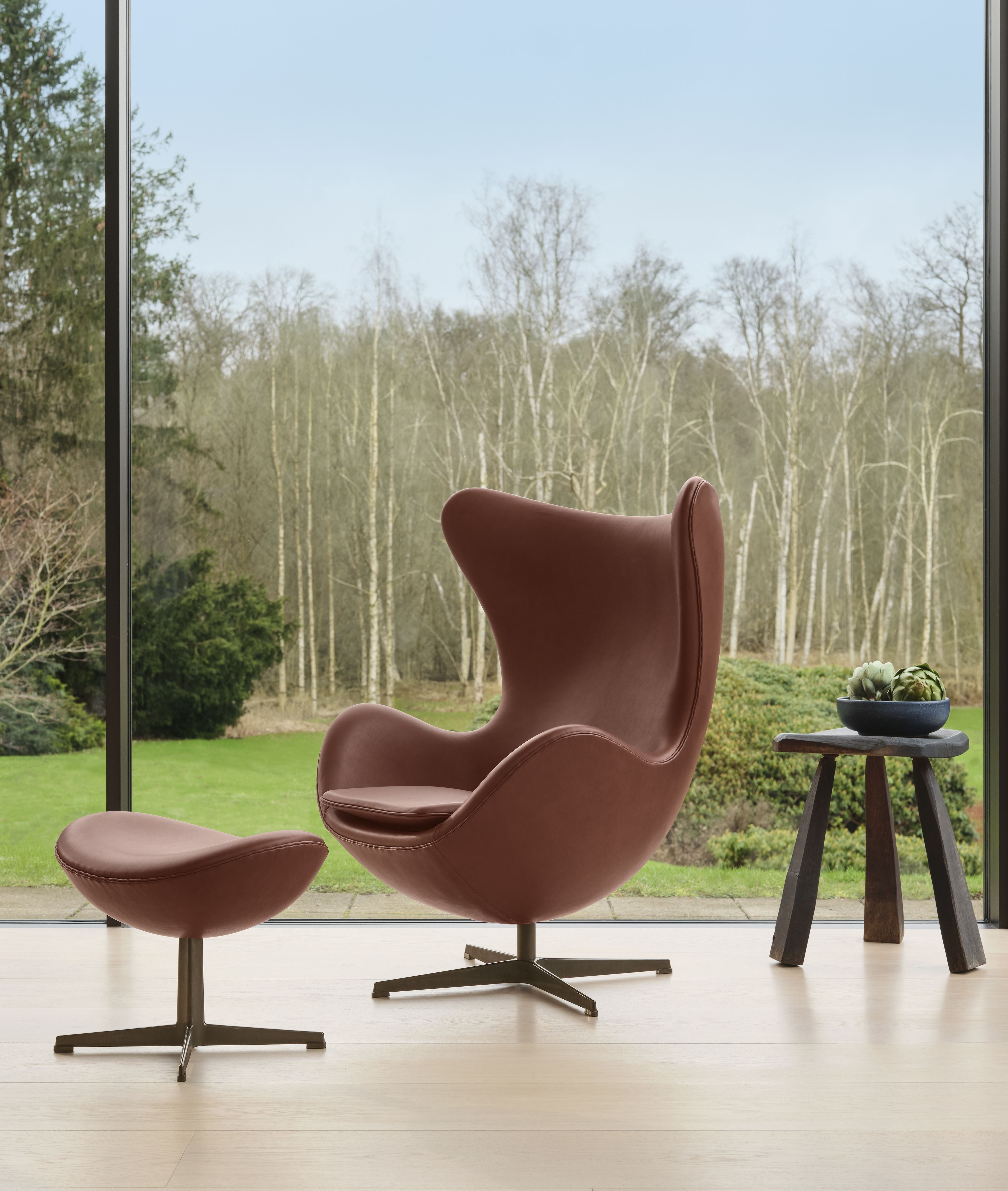 [product_category]-Fritz Hansen The Egg Lounge Chair, Grace Chestnut Leather Anniversary Collection-Fritz Hansen-3316-Anniversary-Grace-Chestnut-FRI-4