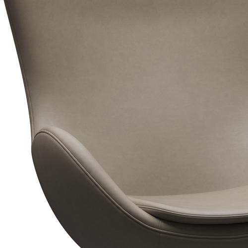 [product_category]-Fritz Hansen The Egg Lounge Chair Leather, Satin Brushed Aluminium/Essential Light Grey-Fritz Hansen-3316-STLIGR-SPAL-FRI-5