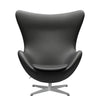 Fritz Hansen The Egg Lounge Chair Leather, Silver Grey/Essential Black