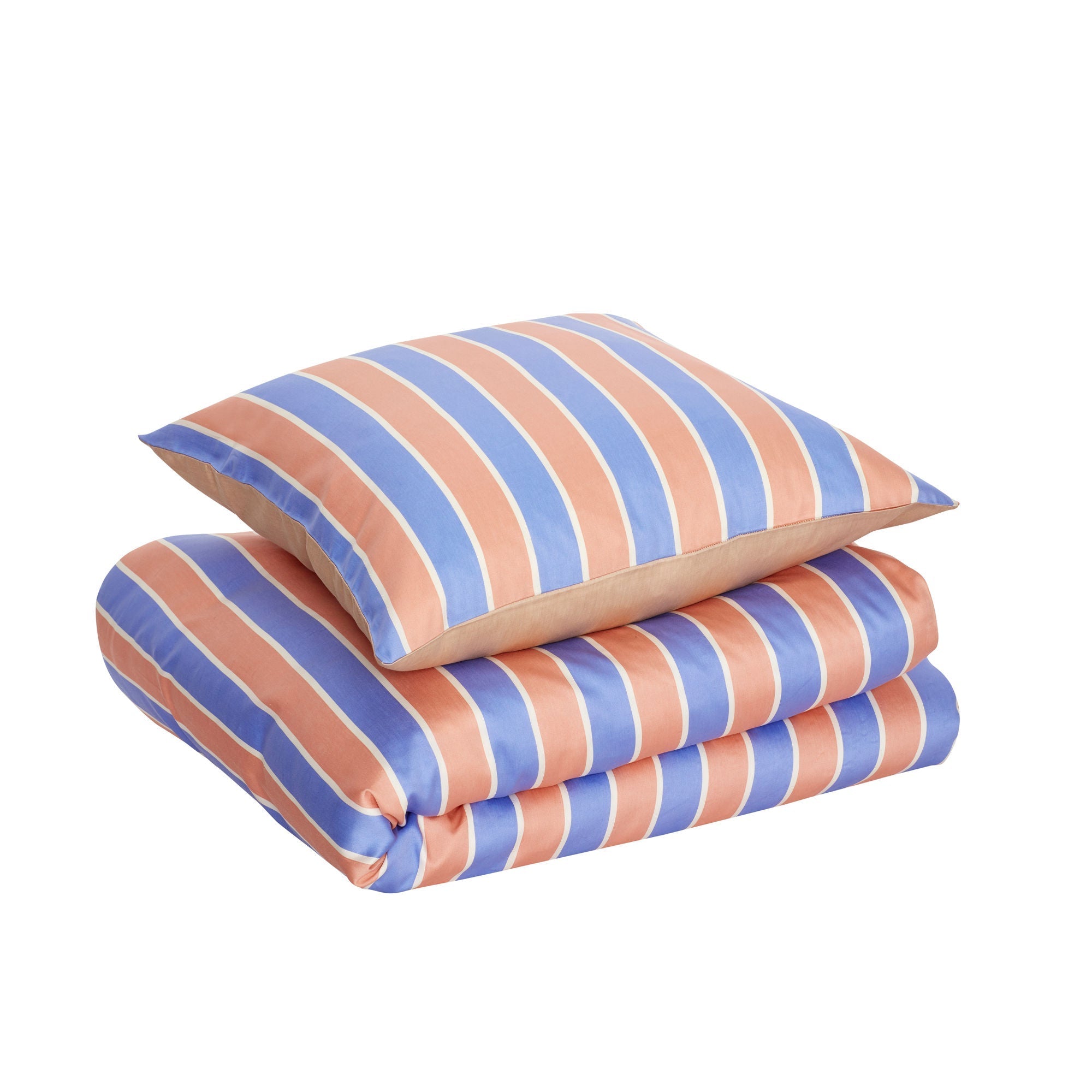 Hübsch Solace Bed Linen 60X63 140X220 Blue/Orange