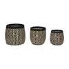 Hübsch Sprout Baskets (Set Of 3), Black/Natural