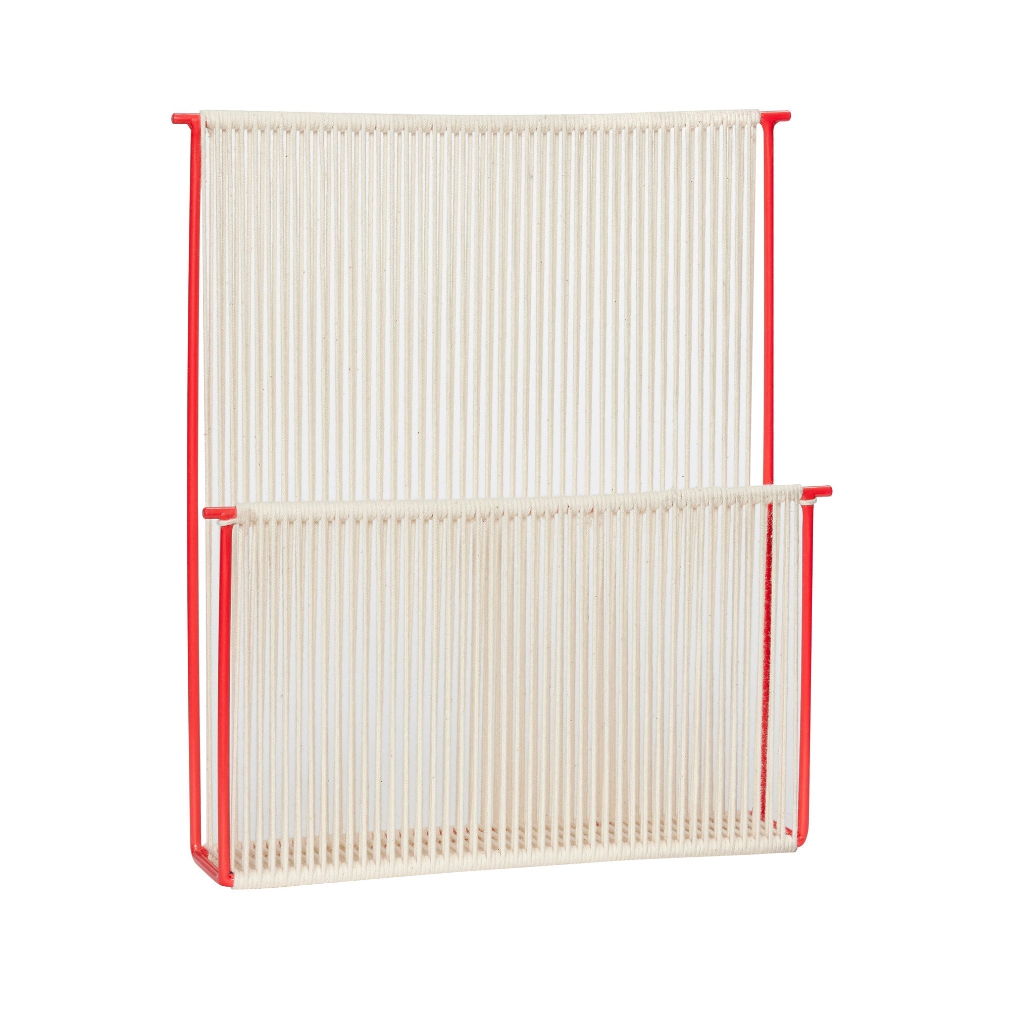 Hübsch String Wall Magazine Holder Red/White