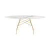 Kartell Glossy Table Oval Marble, Gold/White