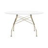 Kartell Glossy Table Round Lacquered, Gold/White