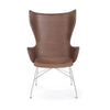 Kartell K/Wood Armchair Slatted Ash, Dark Wood/Chrome