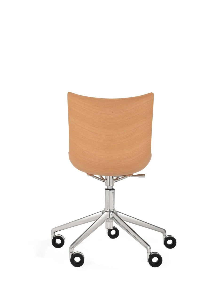 [product_category]-Kartell P/Wood Chair With Wheels, Light Wood/Chrome-Kartell-8058967310368-05926CC-KAR-4