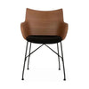 Fotel Kartell Q/Wood, ciemne drewno/czarny/czarny