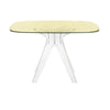 Kartell Sir Gio Table Square, Crystal/Yellow