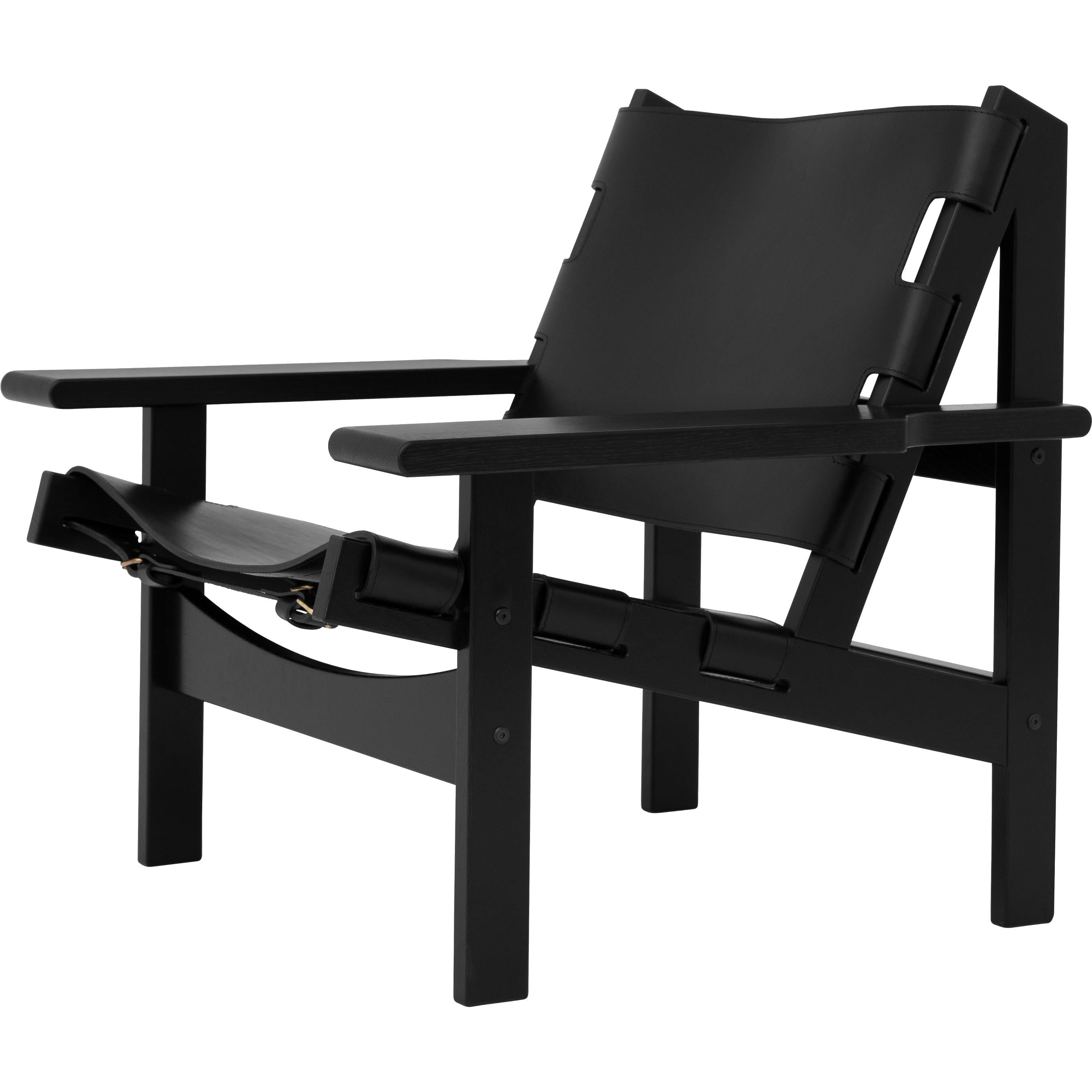 [product_category]-Klassik Studio Kø Hunting Chair Oak Black, Black Leather-Klassik Studio-HUNTING-BLACKOAK-BLACKLEATHER-KLA-1