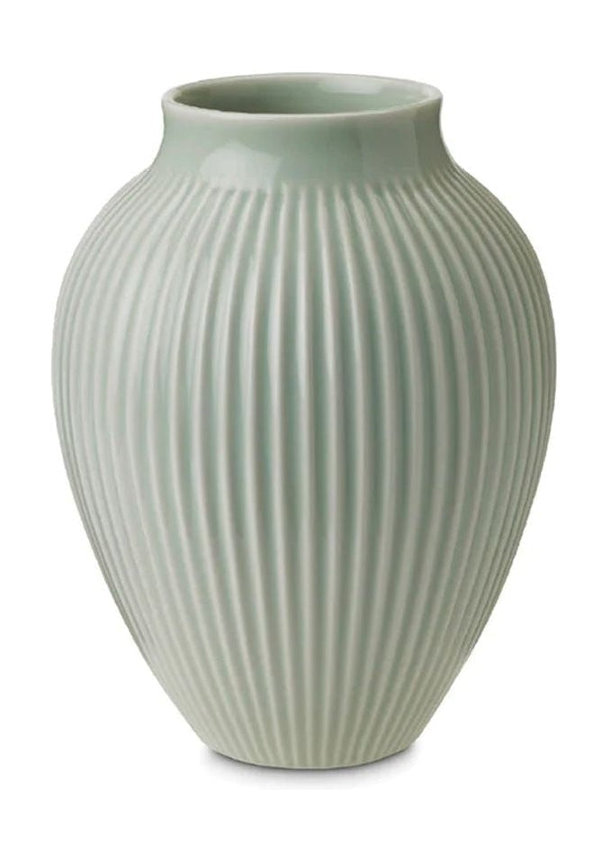 [product_category]-Knabstrup Keramik Vase With Grooves H 20 Cm, Mint Green-Knabstrup Keramik-5713959012462-1246-KNA-1