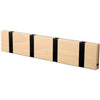 Loca Knax Horizontal Coat Rack 4 Hooks, Beech Untreated/Black