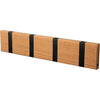 Loca Knax Horizontal Coat Rack 4 Hooks, Teak Oiled/Black