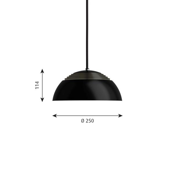 Louis Poulsen AJ Royal Pendant prowadził Ø 250 mm, czarny