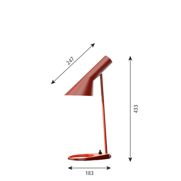 Louis Poulsen Aj Table Lamp Mini V3, Rusty Red