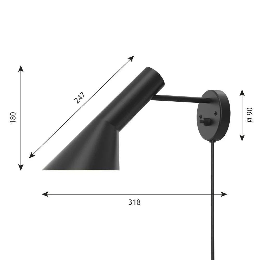 Lampka ścienna Louis Poulsen V3, czarna