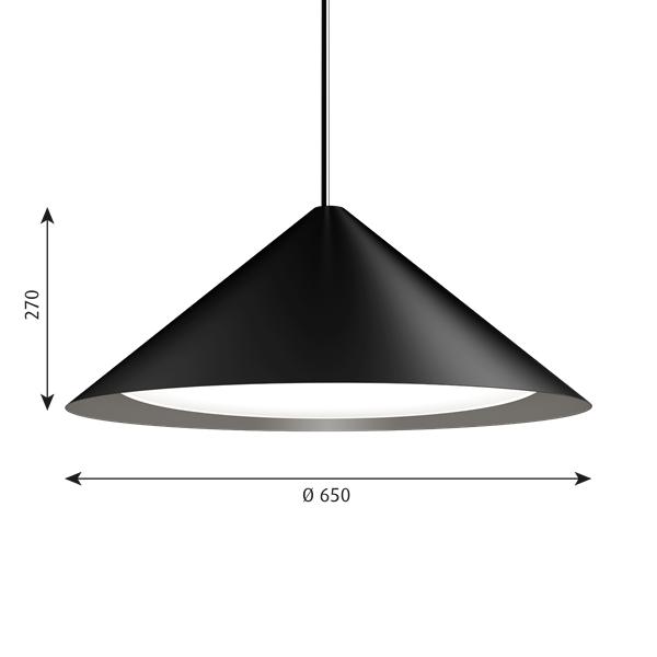 Louis Poulsen Cone wisid -przewodzony Ø 650 mm, czarny