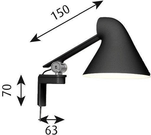 Louis Poulsen Njp Wall Lamp Long Arm, Black