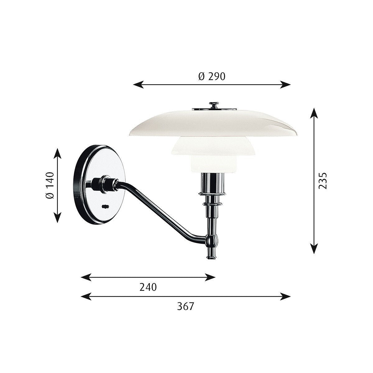 Louis Poulsen Ph 3/2 Wall Lamp