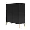 Montana Cover Cabinet With Legs, Black/Brass