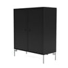 Montana Cover Cabinet With Legs, Black/Matt Chrome