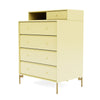 Montana Keep Chest Of Drawers With Legs, Camomile/Brass