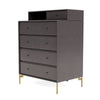 Montana Keep Chest Of Drawers With Legs, Coffee/Brass