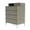 Montana Keep Chest Of Drawers With Legs, Fennel/Matt Chrome