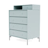 Montana Keep Chest Of Drawers With Legs, Flint/Matt Chrome