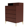 Montana Keep Chest Of Drawers With Legs, Masala/Brass