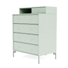 Montana Keep Chest Of Drawers With Legs, Mist/Matt Chrome