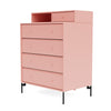 Montana Keep Chest Of Drawers With Legs, Ruby/Black