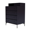 Montana Keep Chest Of Drawers With Legs, Shadow/Black