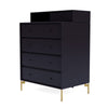 Montana Keep Chest Of Drawers With Legs, Shadow/Brass