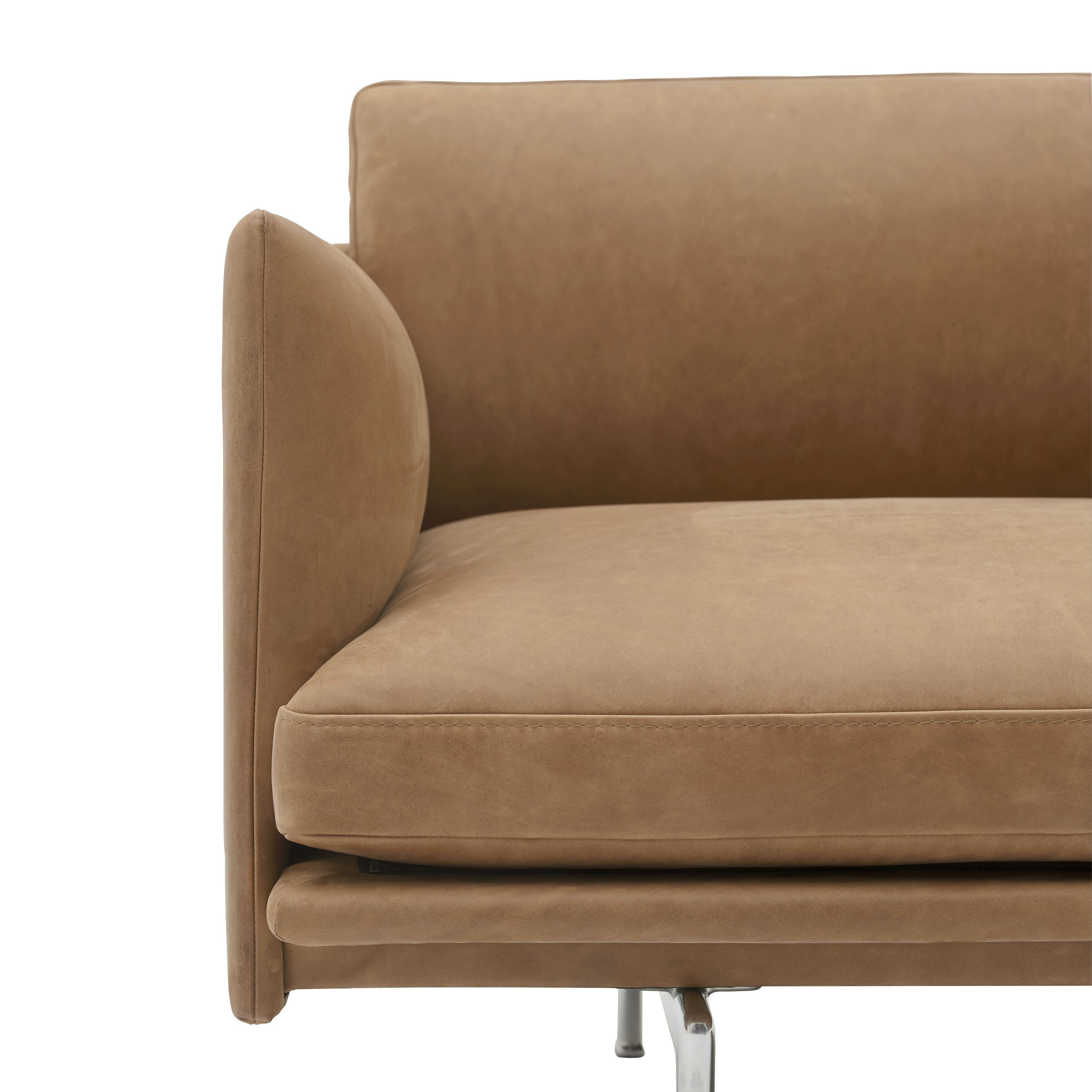 [product_category]-Muuto Outline Sofa 3 Seater Grace Leather, Camel/Aluminum-Muuto-87433-MUU-2