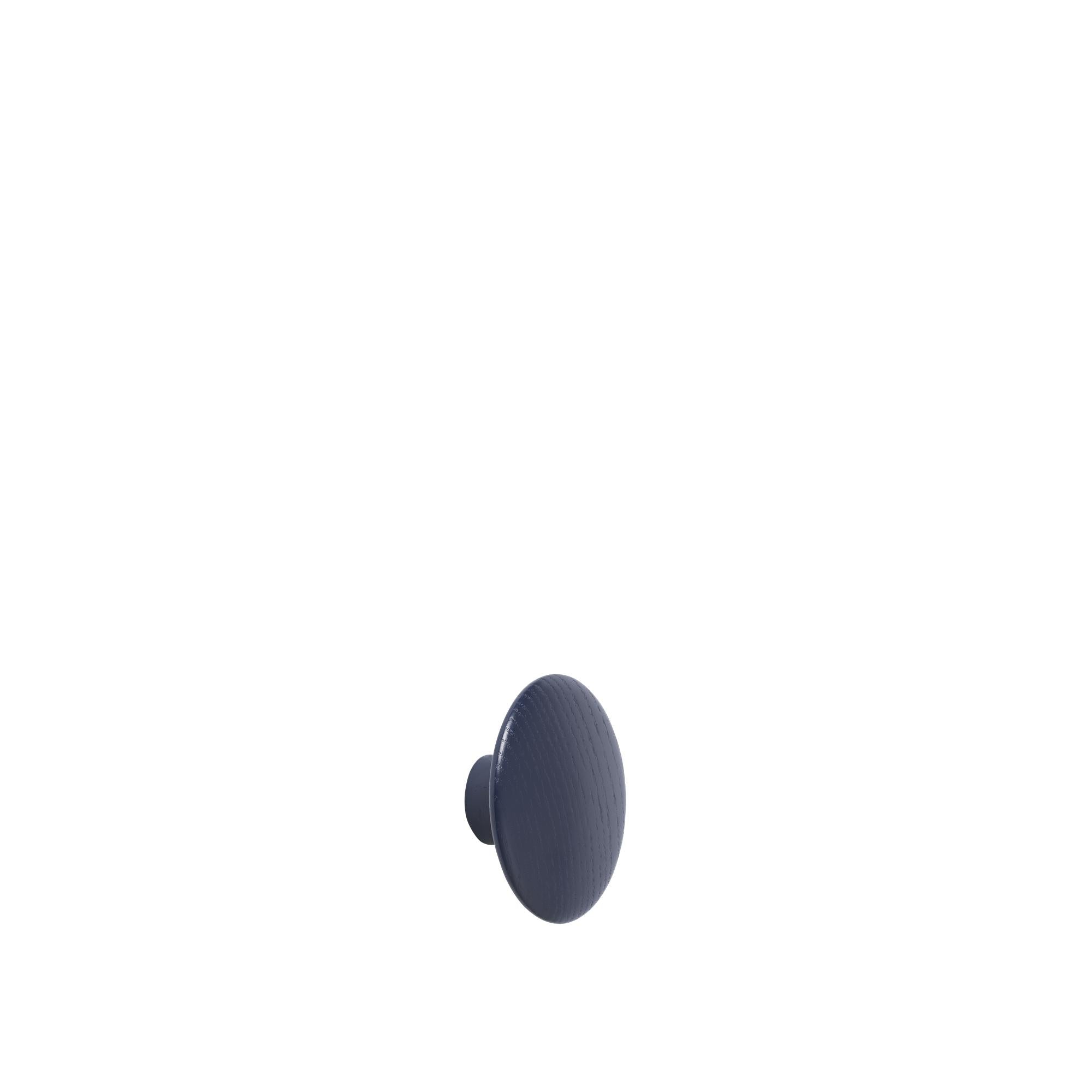 Muuto The Dots Hook Wood Midnight Bluewood ø 6.5 Cm, Midnight Blue