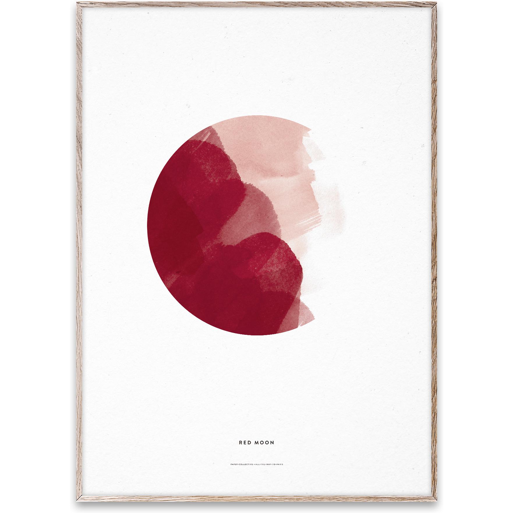 Paper Collective Red Moon Poster, 50x70 Cm