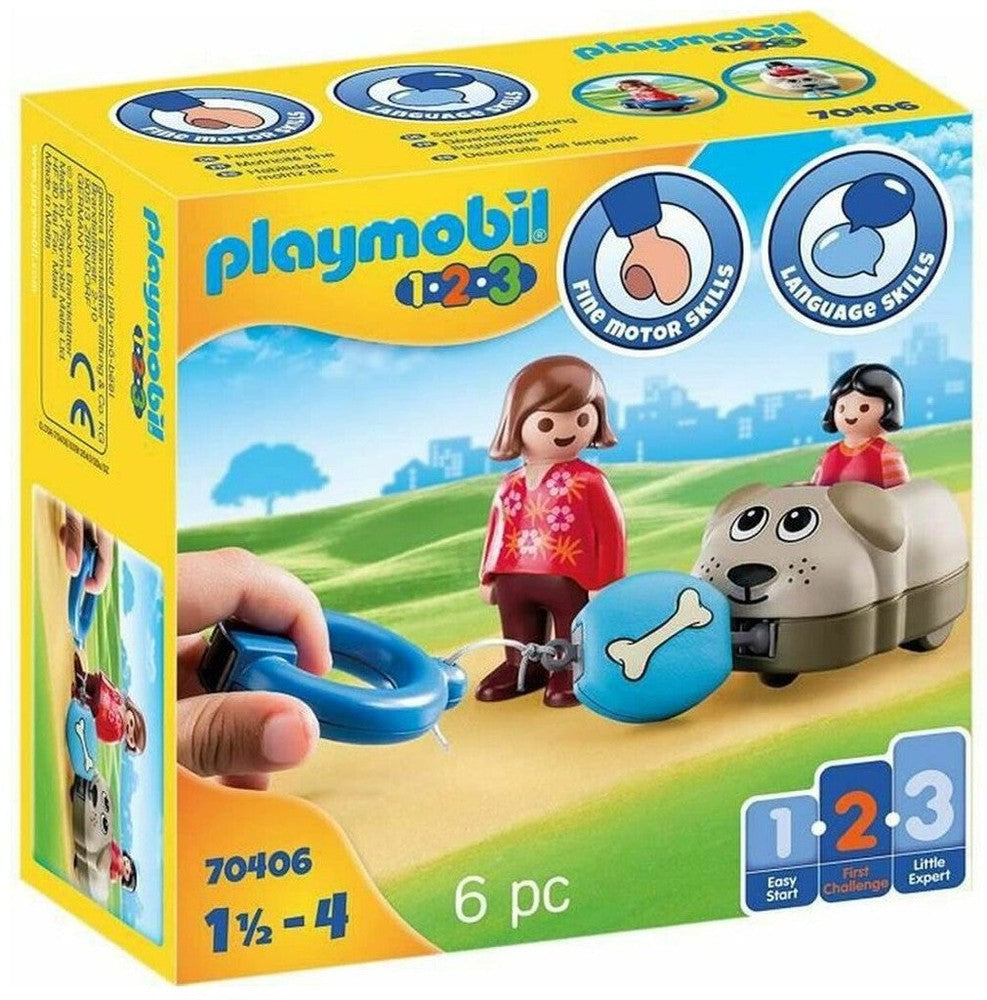 Playset Playmobil 1.2.3 Dog Boys 70406 (6 szt.)