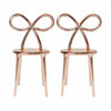 Qeeboo Ribbon Chair Metal Finish By Nika Zupanc Set Of 2, Pink Gold