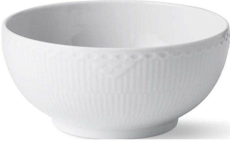 Royal Copenhagen White Flered Half Lace Bowl, 18 cm