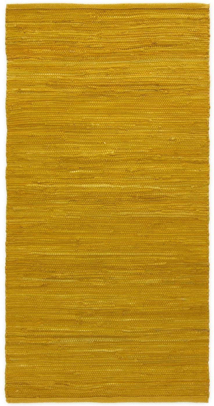 Rug Solid Cotton Carpet Burnished Amber, 75 X 300 Cm