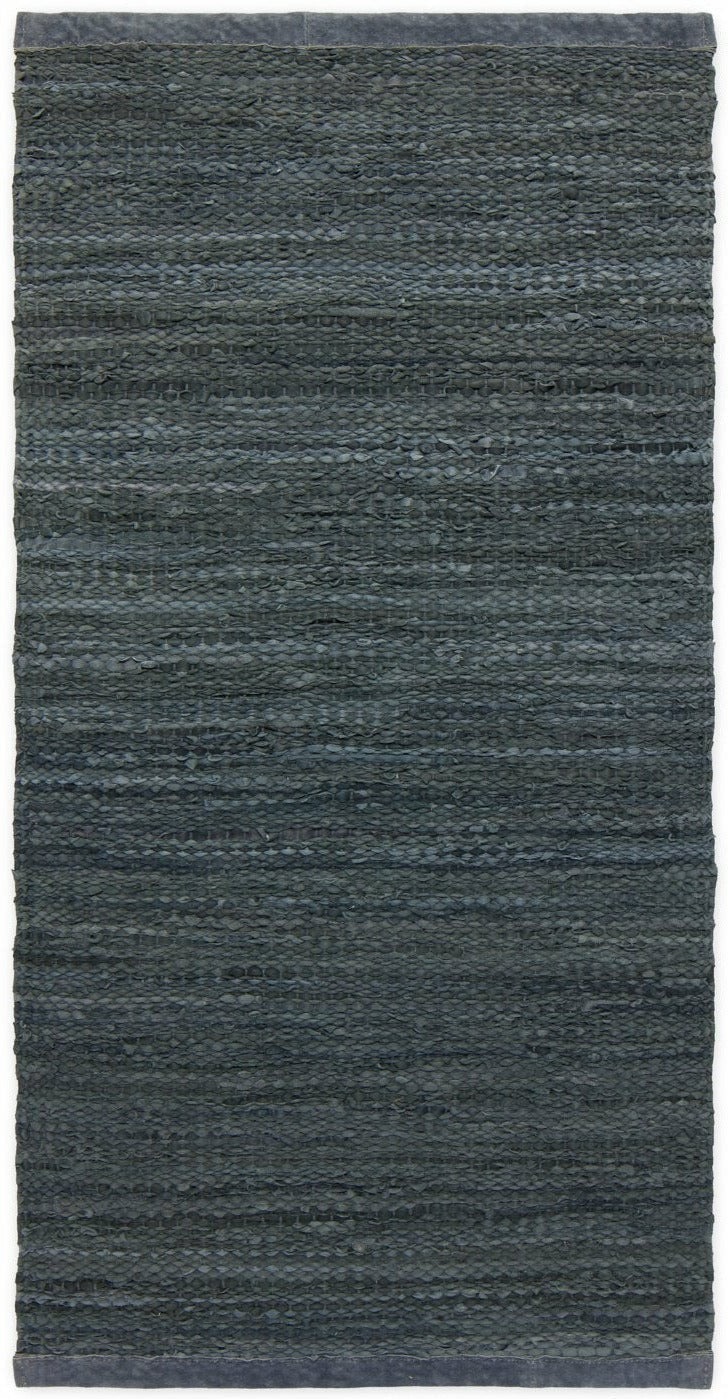 Rug Solid Leather Rug Dark Grey, 200 X 300 Cm