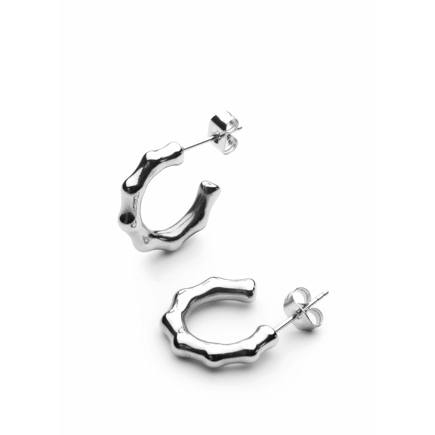 [product_category]-Skultuna Bambou Petit Earrings Polished Steel, ø1,5 Cm-Skultuna-7340037823078-1249-S-SKU-1