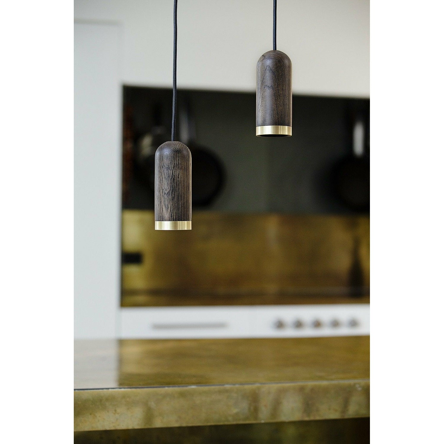 Spring Copenhagen Cylinder Pendant Lamp, Stained Oak