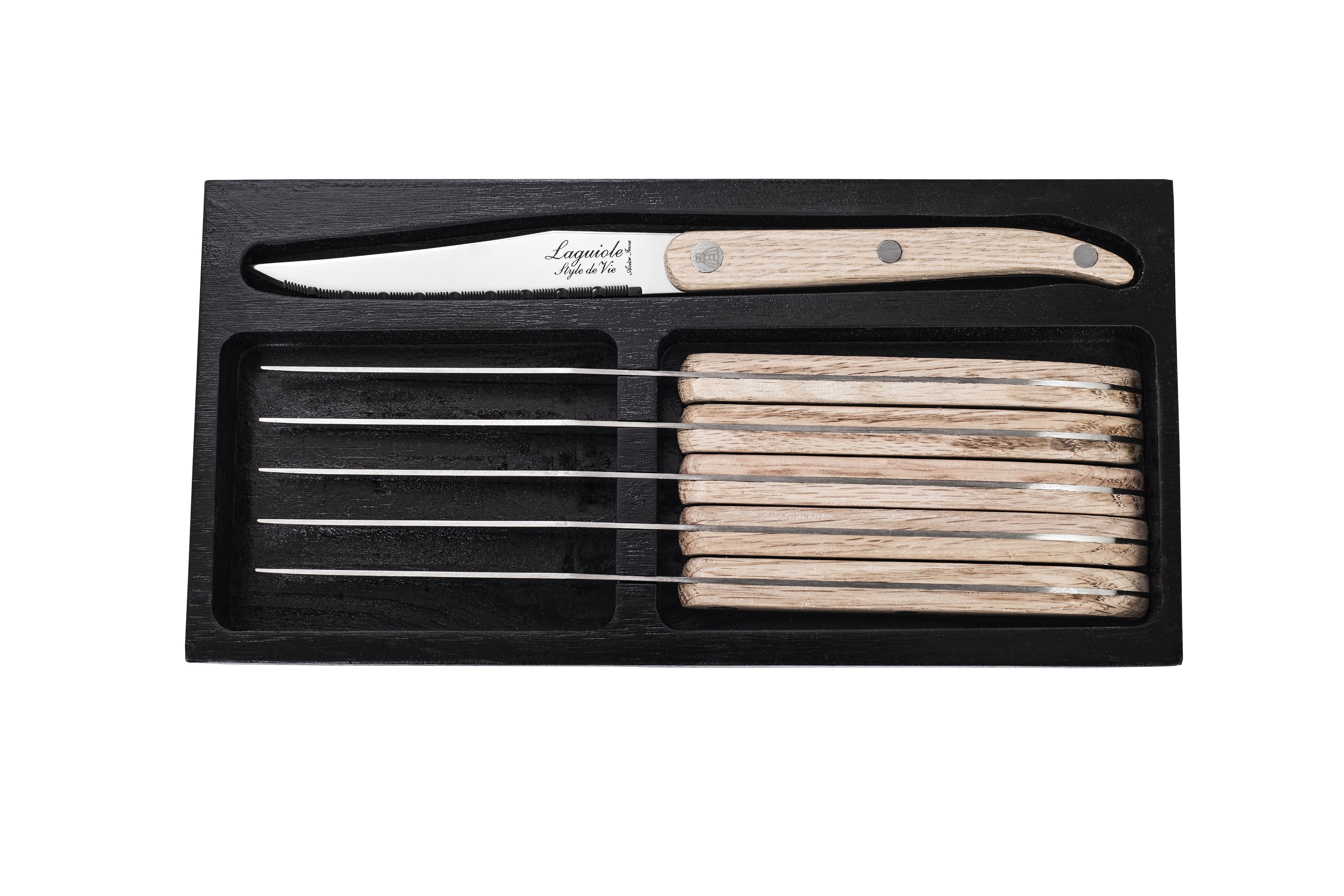 [product_category]-Style De Vie Authentique Laguiole Innovation Line Steak Knives 6 Piece Set Oak Wood, Serrated Blade-Style de Vie Authentique-8718719301319-530401-STY-2