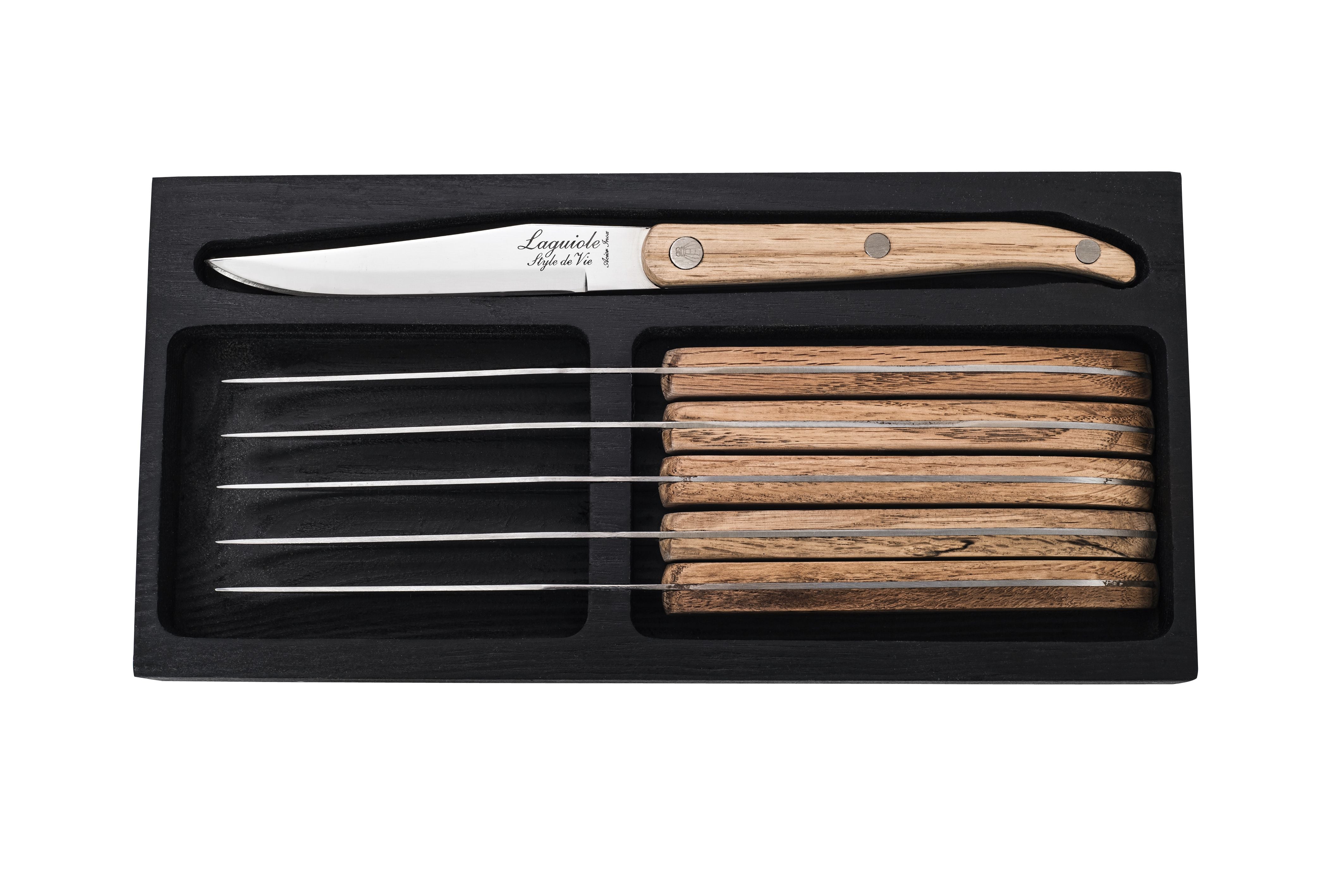 [product_category]-Style De Vie Authentique Laguiole Innovation Line Steak Knives 6 Piece Set Oak Wood, Smooth Blade-Style de Vie Authentique-8718719301340-530400-STY-2