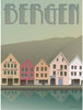 Plakat  Bergen Bryggen 15 x21 cm