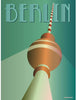 Vissevasse Berlin TV Tower Plakat, 15 x21 cm