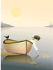 Vissevasse Boy In A Boat Poster, 15 X21 Cm